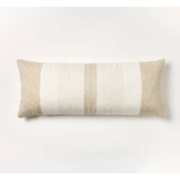 Oversized Woven Lumbar Throw Pillow Cream/Neutral - Threshold Studio McGee NEW - Picture 1 of 7